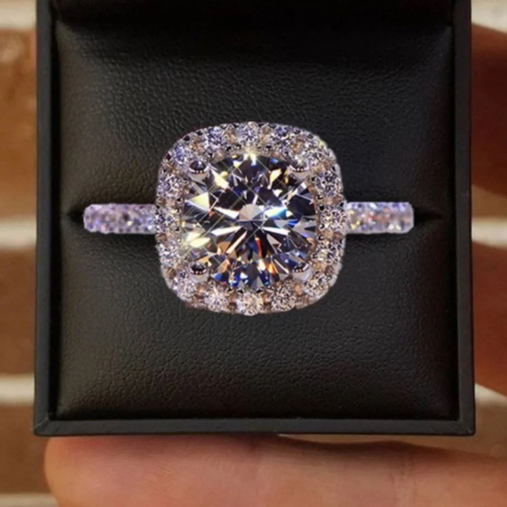New Mojssanite Diamond 14k White Gold 1 CT Round Cut Ring